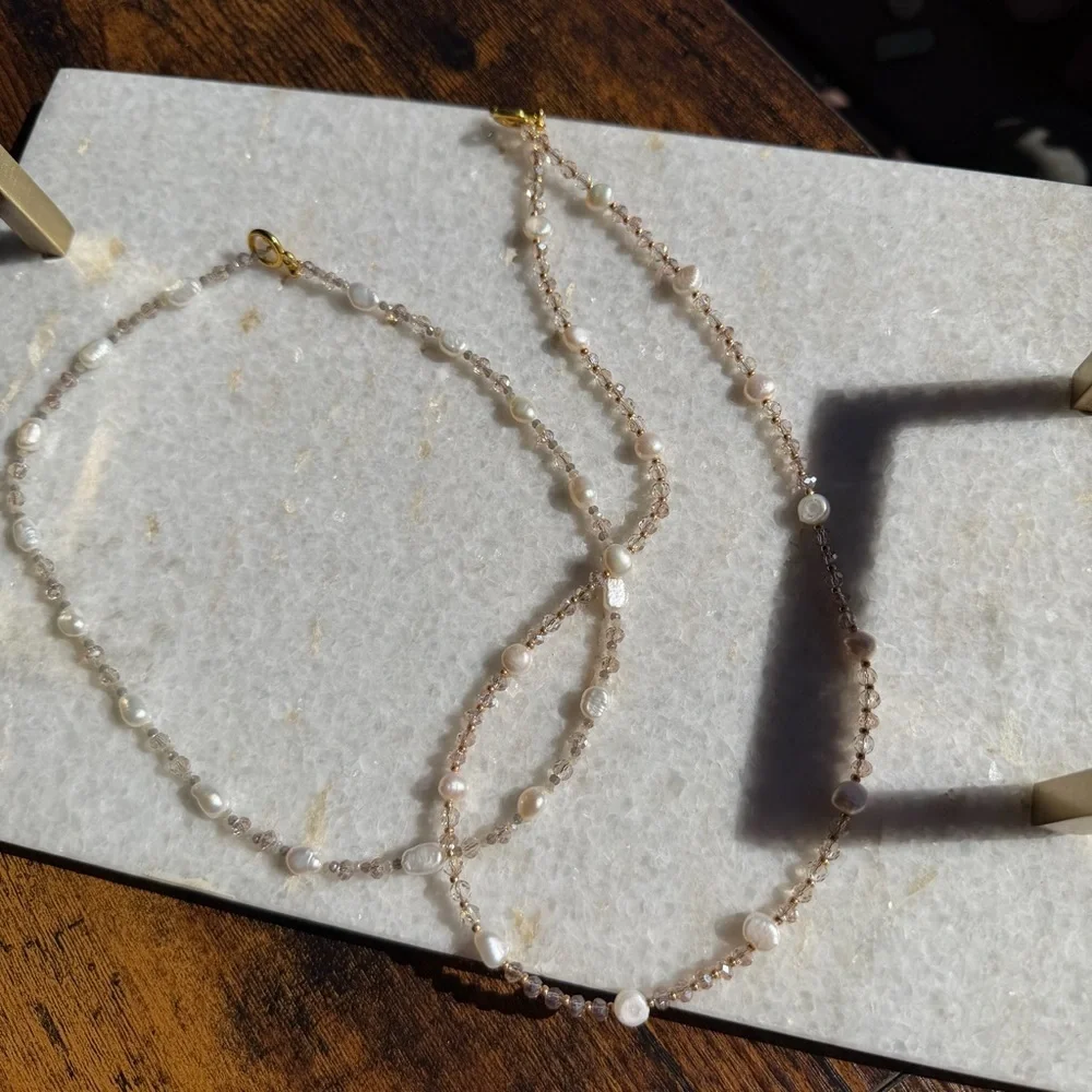 Freshwater Pearl & Crystal Necklace Bundle - Picture 5 of 7